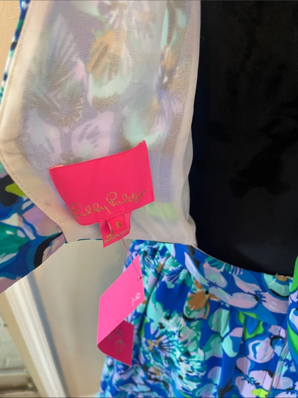 Lilly Pulitzer blue floral Grace midi dress nwt size 8 - Picture 9 of 10